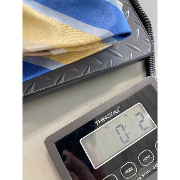 Frangi Silk Striped Necktie One Size Yellow Blue Beige Business Casual Academia - Picture 7 of 7